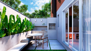 Pátios com Churrasqueira entre 14 e 27 m²